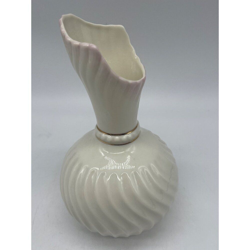 Belleek Ireland Swirl Globe Porcelain Vase